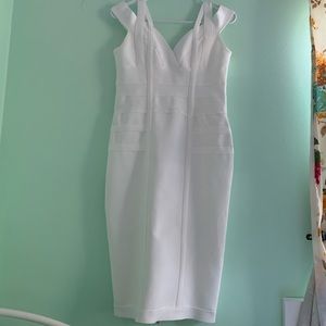 straps white body-con dress